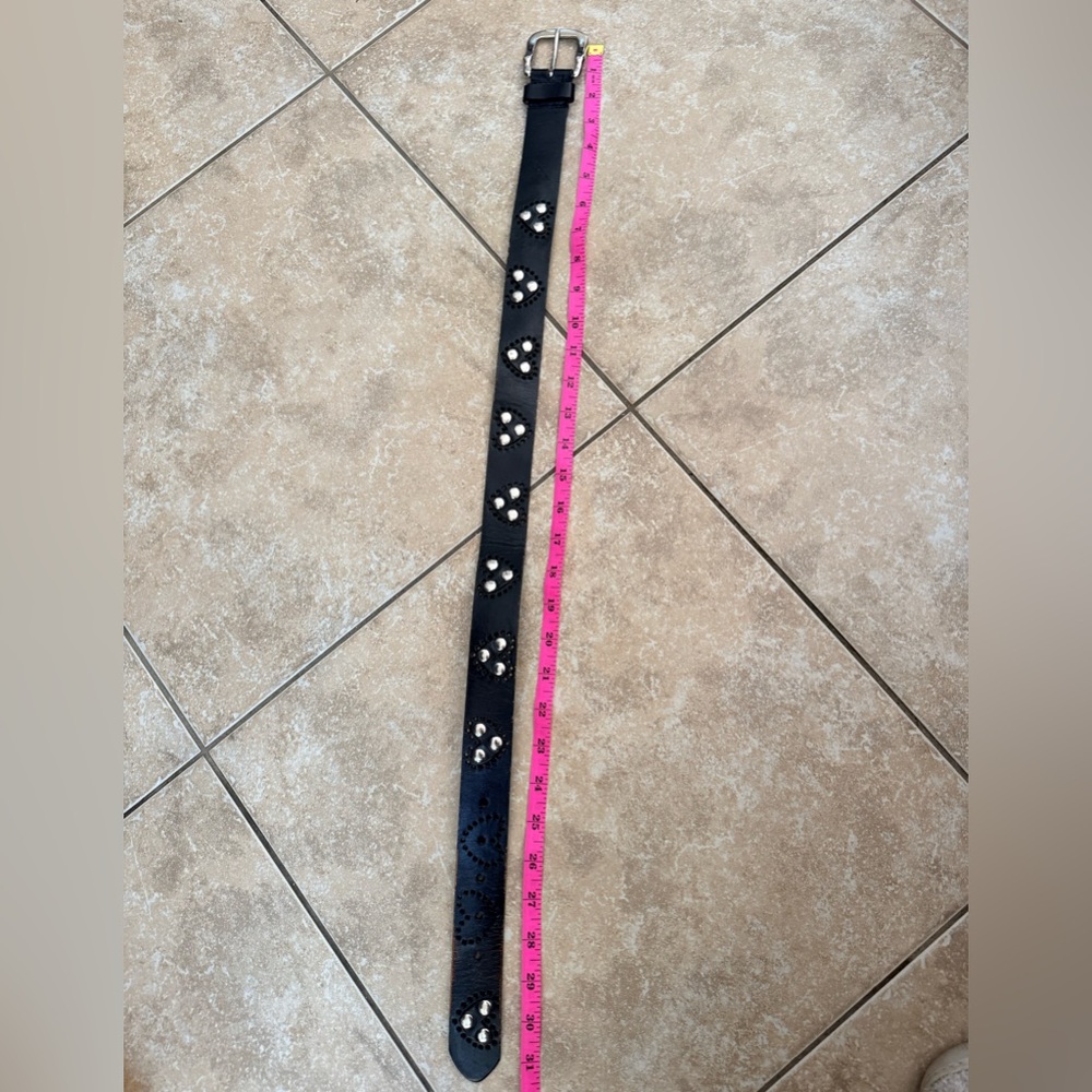 Express Black Studded Heart Accent Belt